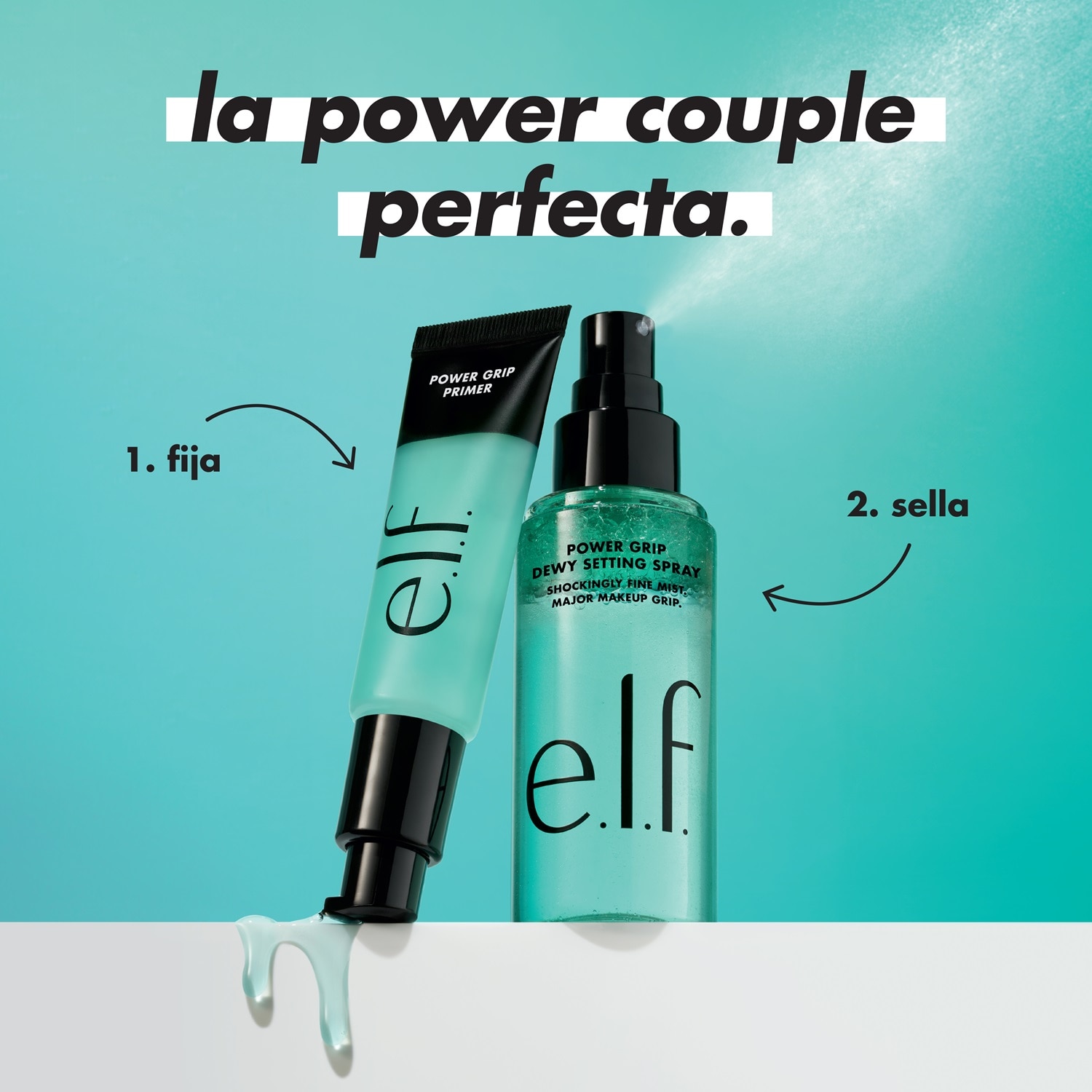 E.L.F. POWER GRIP DEWY SETTING SPRAY (BIFÁSICO HÚMEDO SPRAY FIJADOR DE MAQUILLAJE)